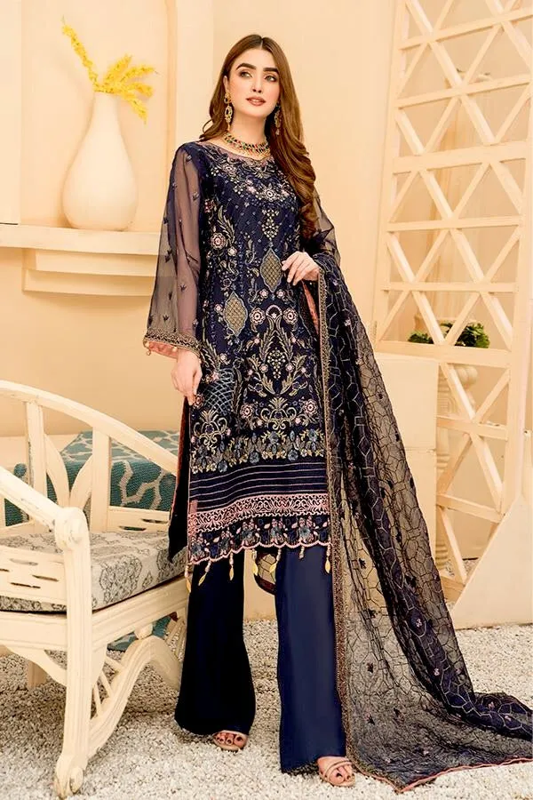 Maryam's Emperous Chiffon Collection Vol 8 – EM-09 Prussian Blue