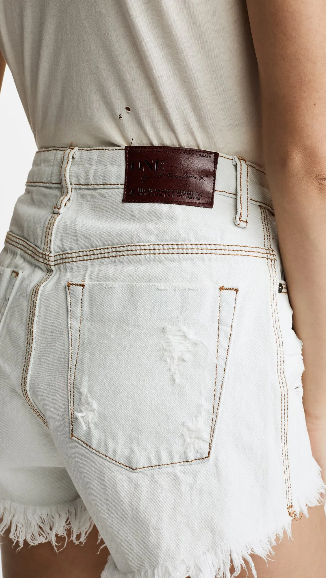 One Teaspoon Bonita High Waist Denim Short Coconut