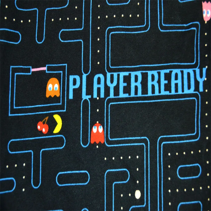 Pacman and Ghosts Player Ready Black Lounge Shorts