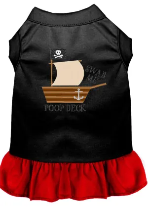 Poop Deck Embroidered Dog Dress Black With Red Xxxl (20)