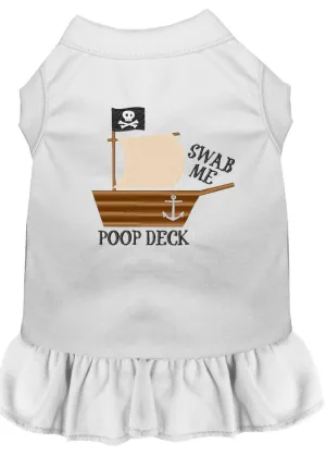 Poop Deck Embroidered Dog Dress White 4x (22)