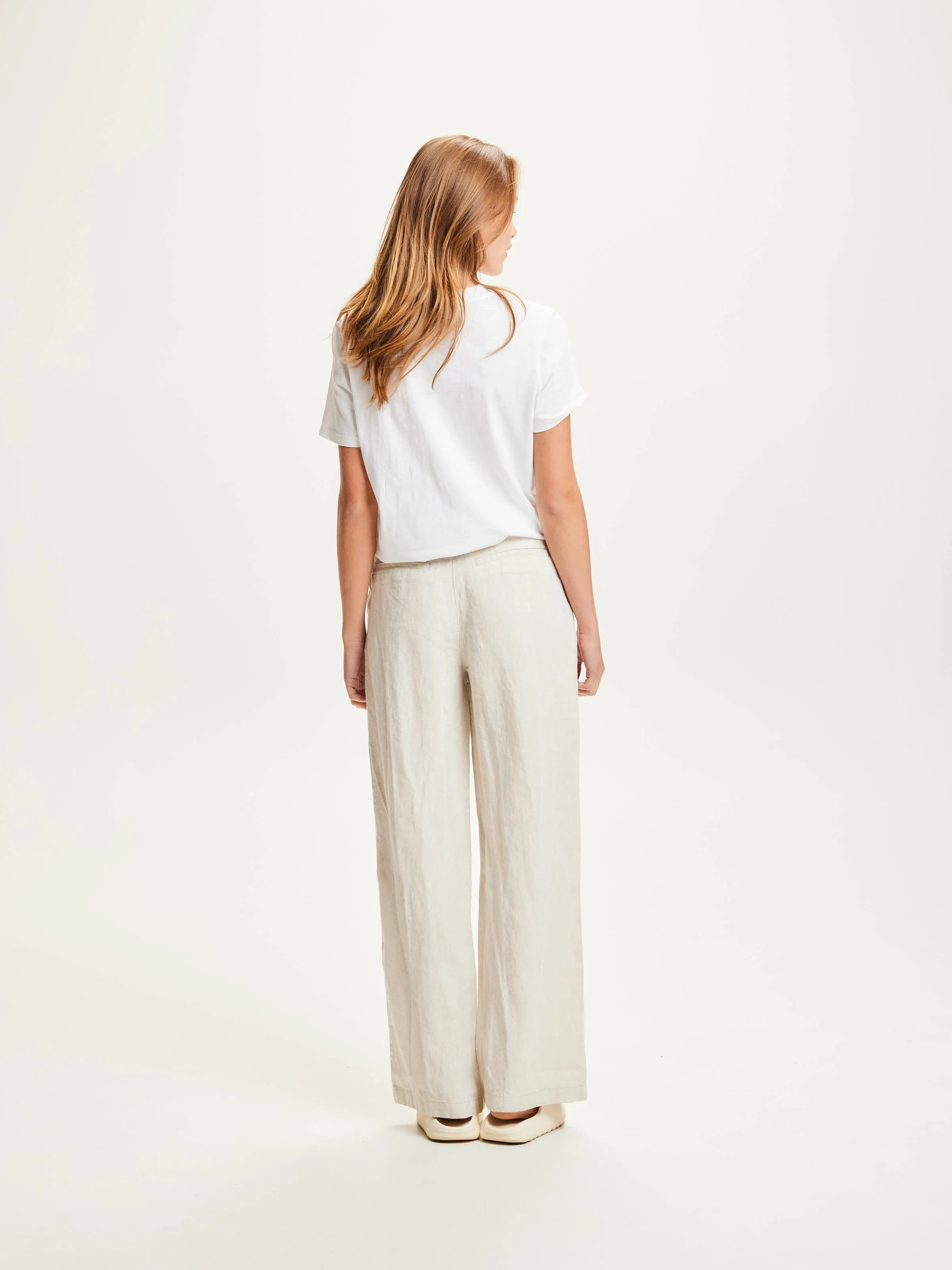 POSEY natural linen pants - Light feather gray