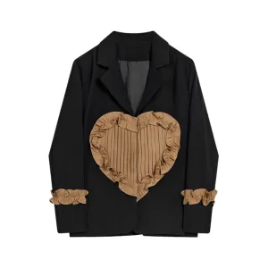 Pre Order:  Ruffles 3D Love Loose Casual Blazer