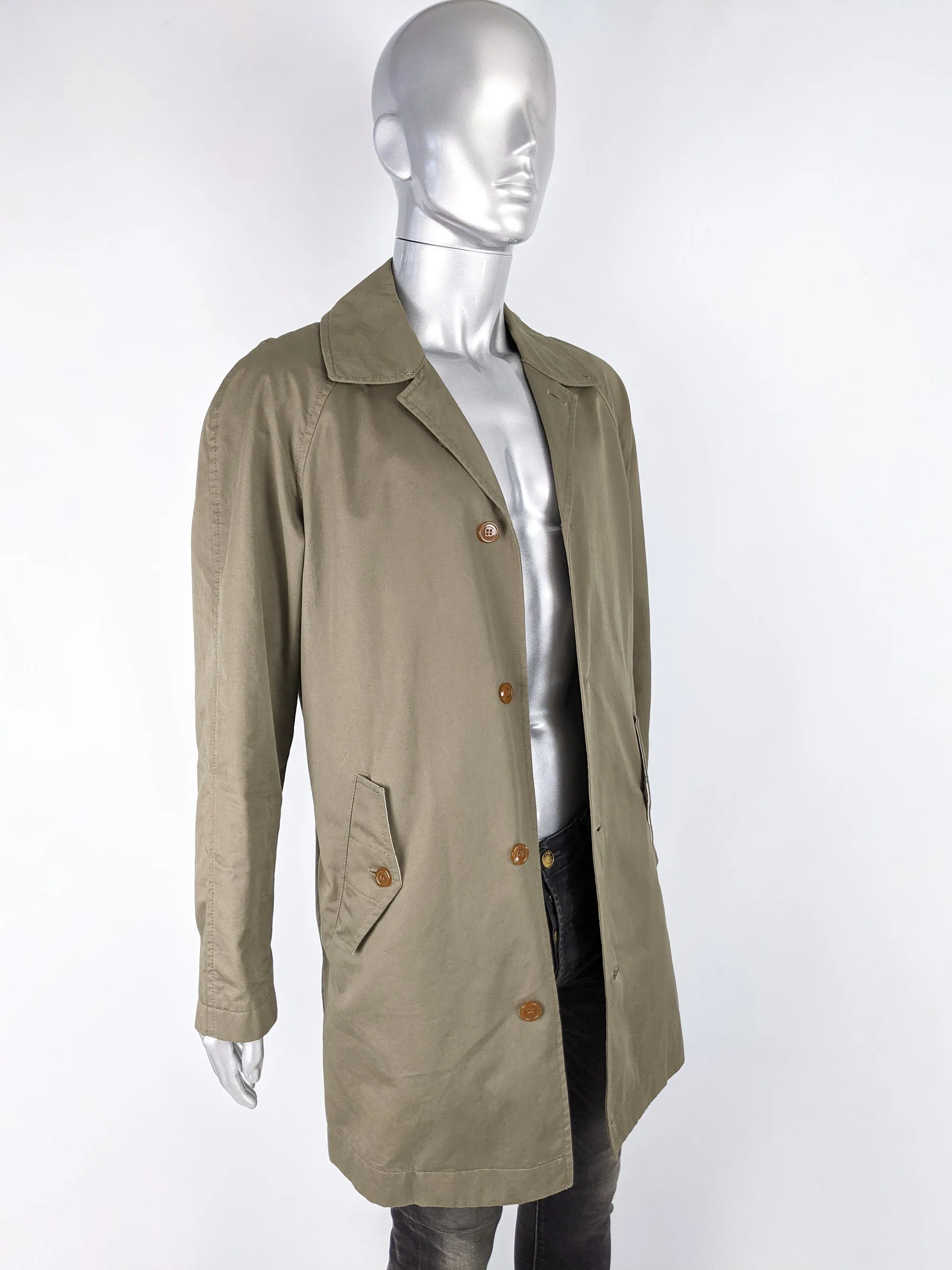 Preowned Mens Khaki Mac Cotton Trench Coat