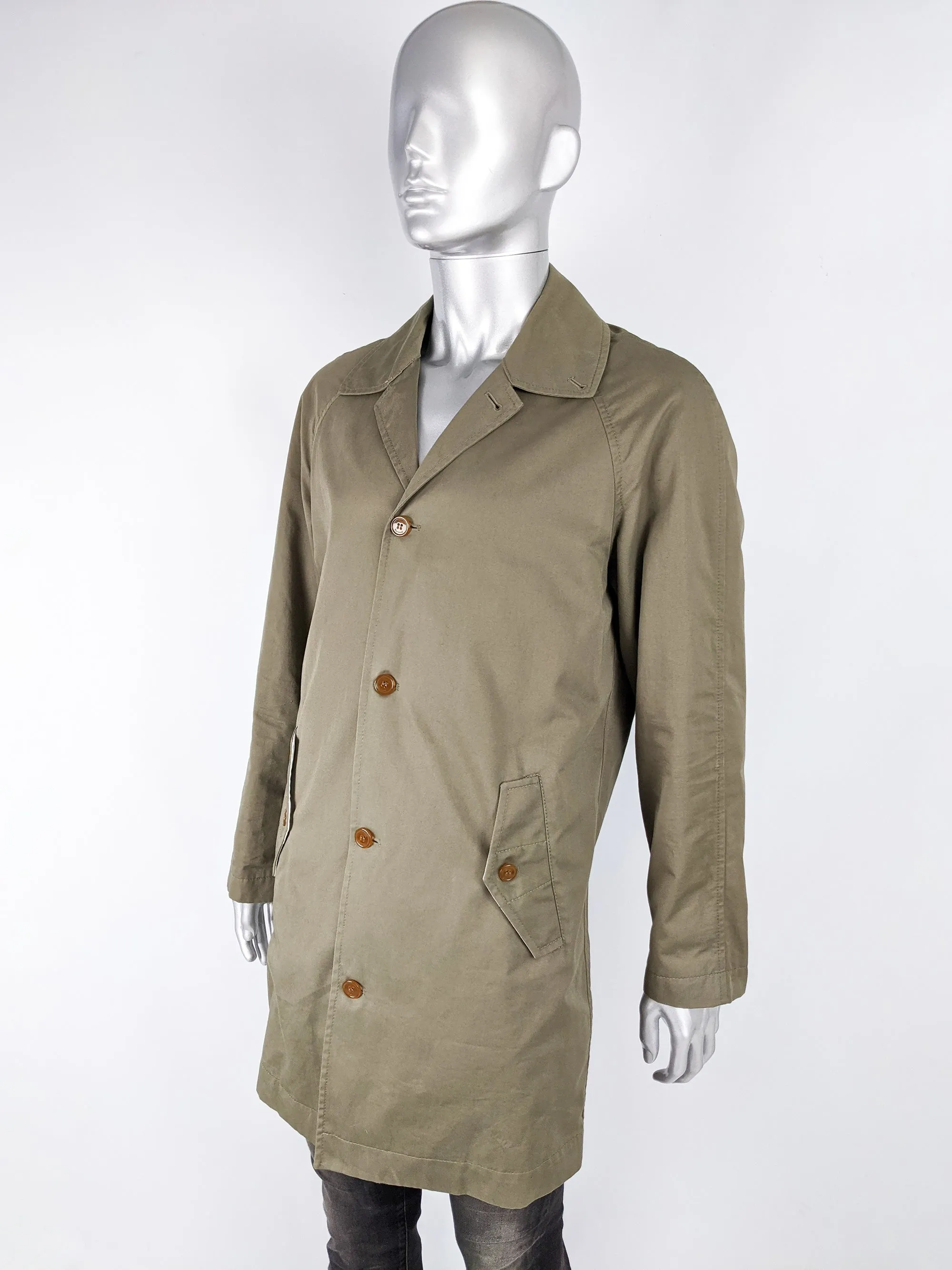 Preowned Mens Khaki Mac Cotton Trench Coat