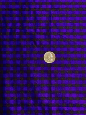 Purple Black Gingham Shantung 722 Fabric