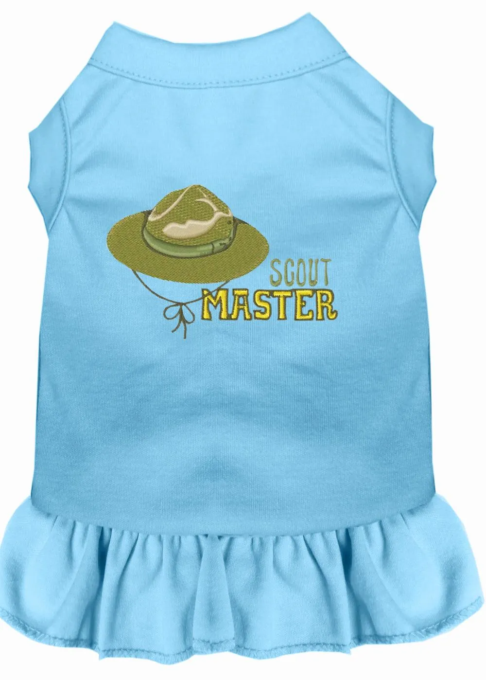 Scout Master Embroidered Dog Dress Baby Blue Sm (10)