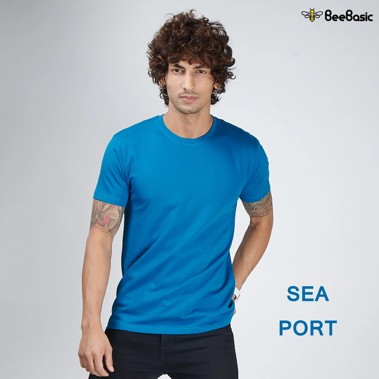 SeaPort Blue Half Sleeve T-Shirt