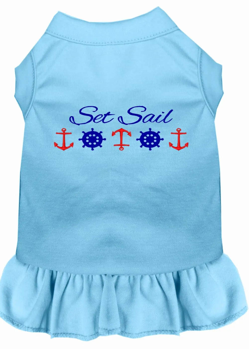 Set Sail Embroidered Dog Dress Baby Blue Xl (16)