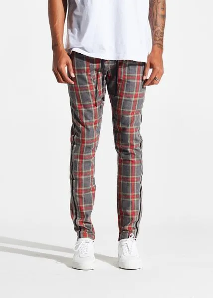 Simpson Track Pants (Grey Red Plaid)