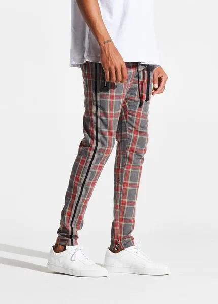 Simpson Track Pants (Grey Red Plaid)