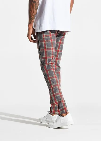 Simpson Track Pants (Grey Red Plaid)