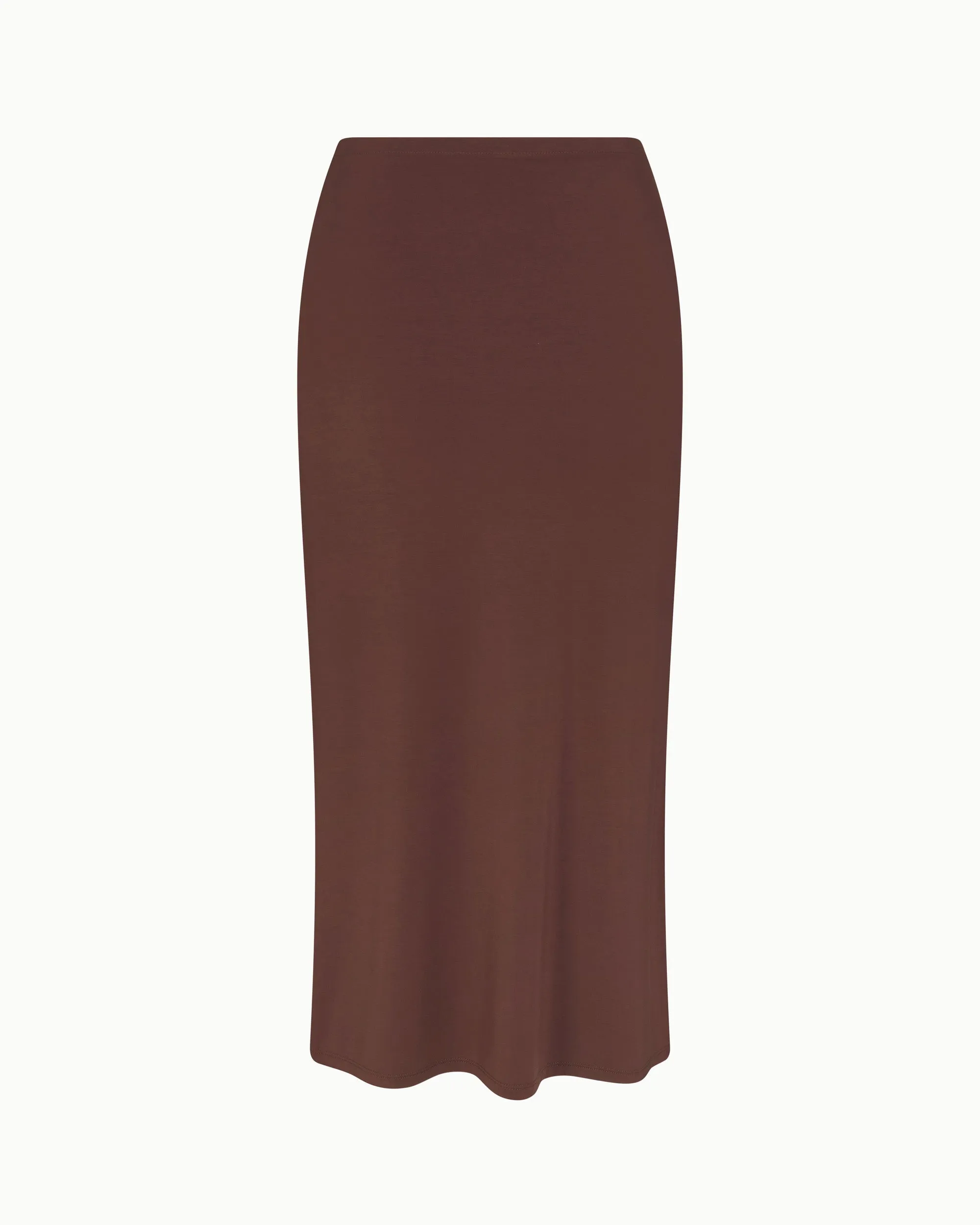 Soft Stretch Midi Skirt | Chocolate