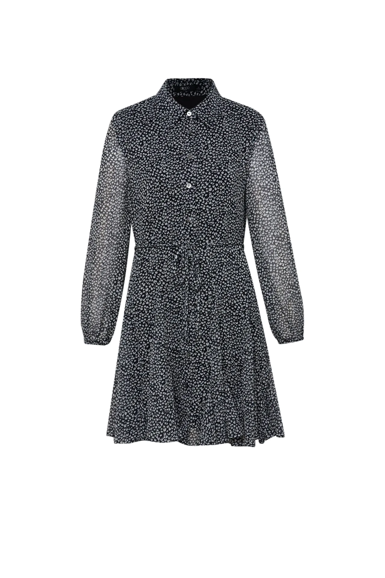 Sonia Chiffon Leopard Print Shirt Dress