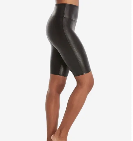 SPANX Faux Leather Bike Shorts