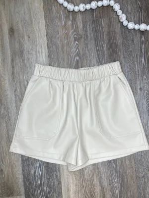 STE Bone Faux Leather Short