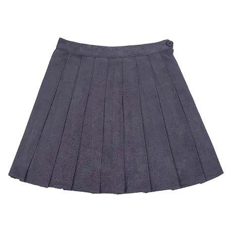 Suede Soft School Pleated Skirt