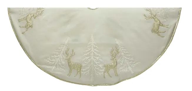 Tree and Reindeer Applique Tree Skirt