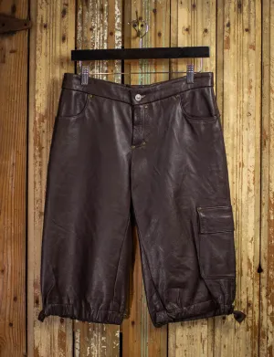 Vintage Brown Leather Shorts 30w