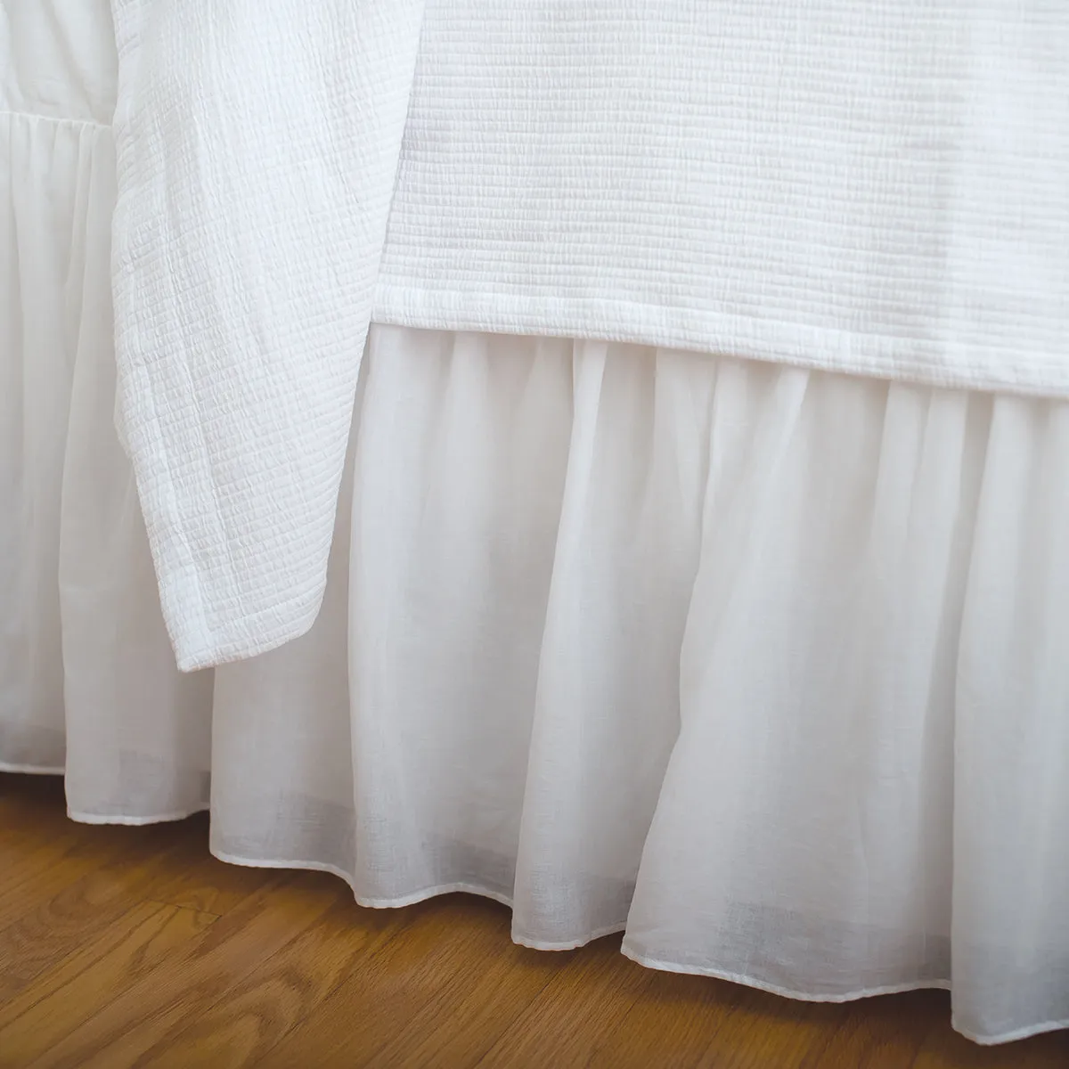 Voile White Twin Bed Skirt