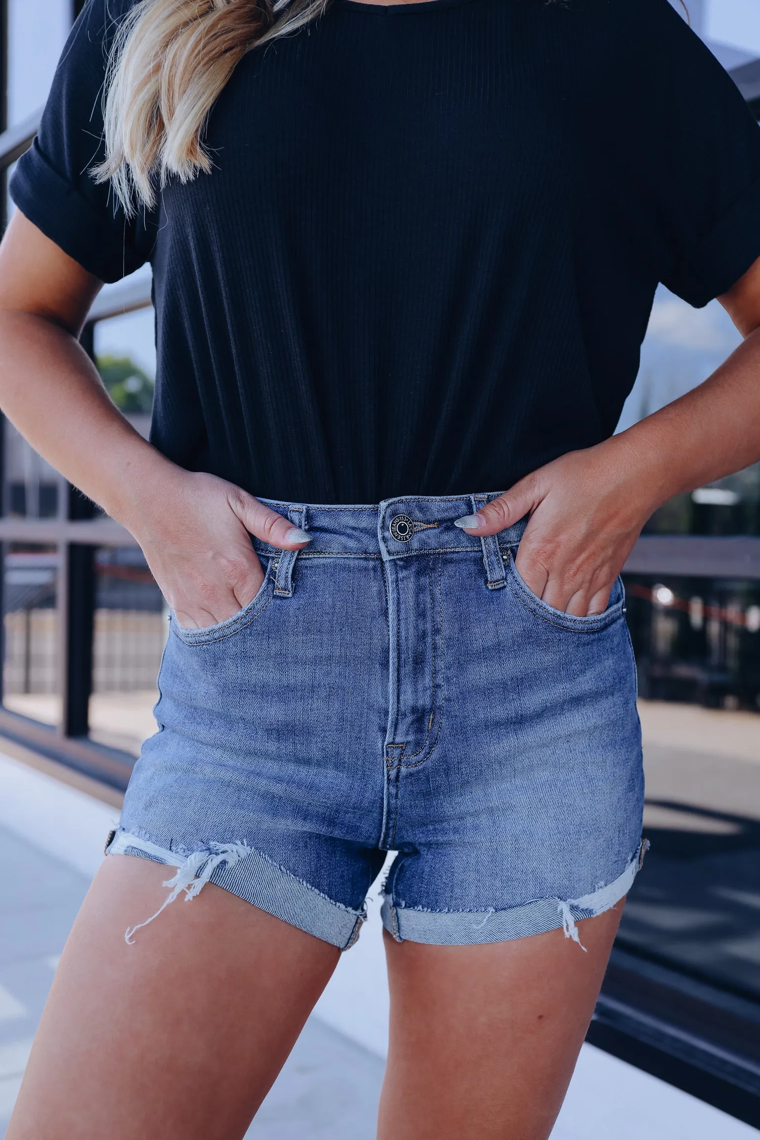 Whistler High Waisted Denim Shorts