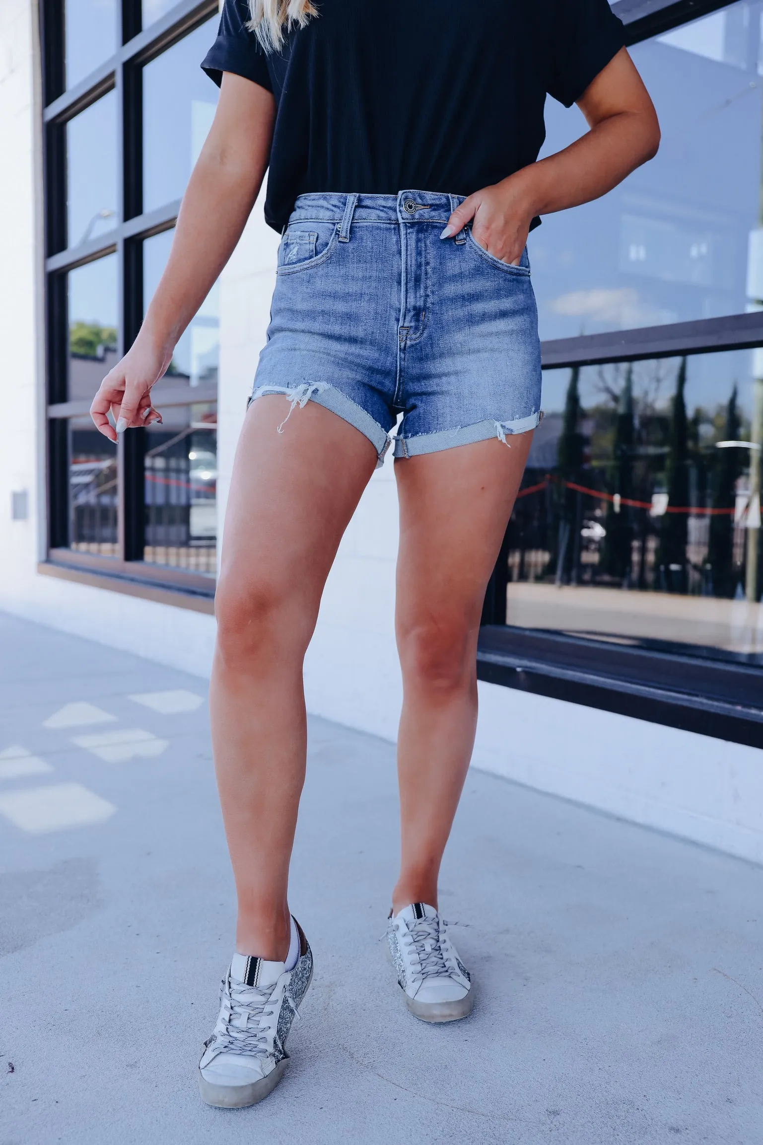 Whistler High Waisted Denim Shorts