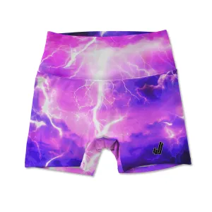 Women's Active Shorts - Purple Lightning